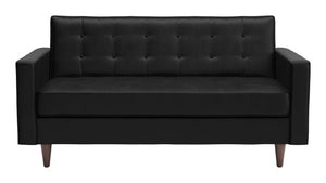 70" x 32" x 35.5" Black Velvet, Alder Wood, Foam, Fabric & Fiber, Sofa