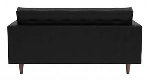 70" x 32" x 35.5" Black Velvet, Alder Wood, Foam, Fabric & Fiber, Sofa
