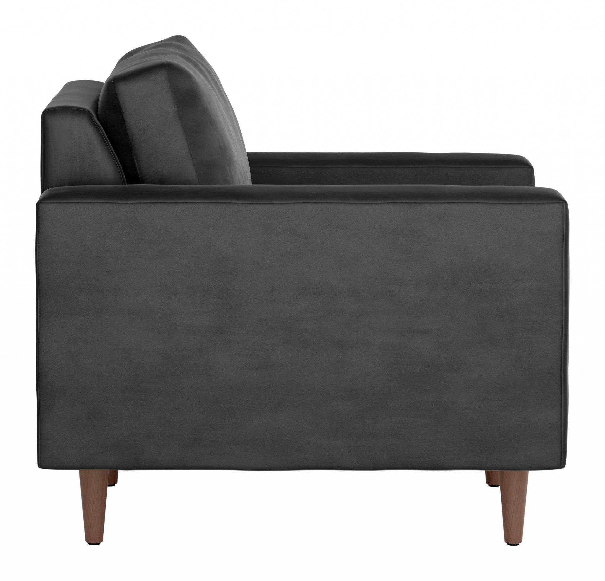 34.5" x 35" x 33" Charcoal, Velvet, Alder Wood, Foam, Fabric & Fiber, Arm Chair