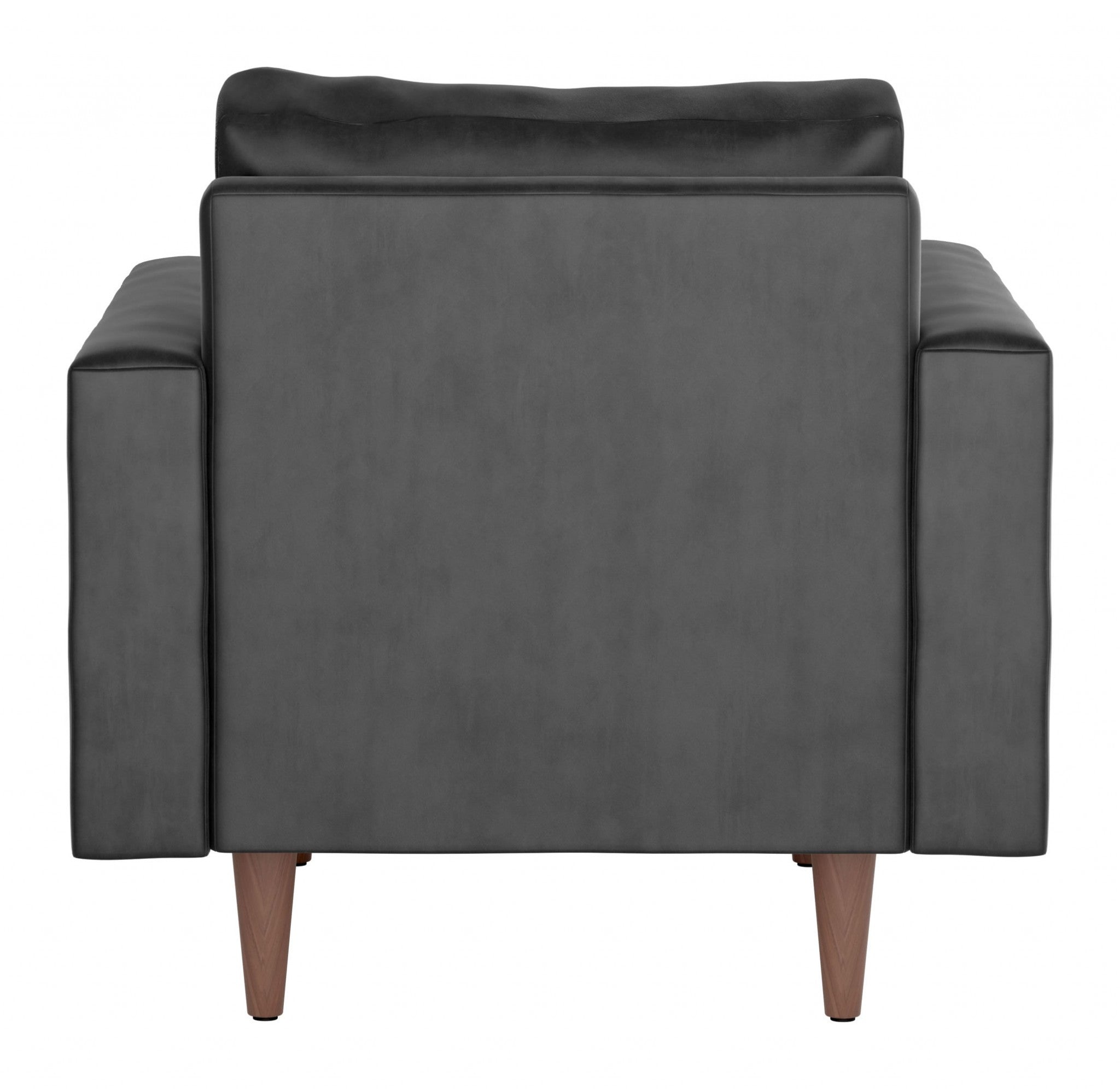 34.5" x 35" x 33" Charcoal, Velvet, Alder Wood, Foam, Fabric & Fiber, Arm Chair