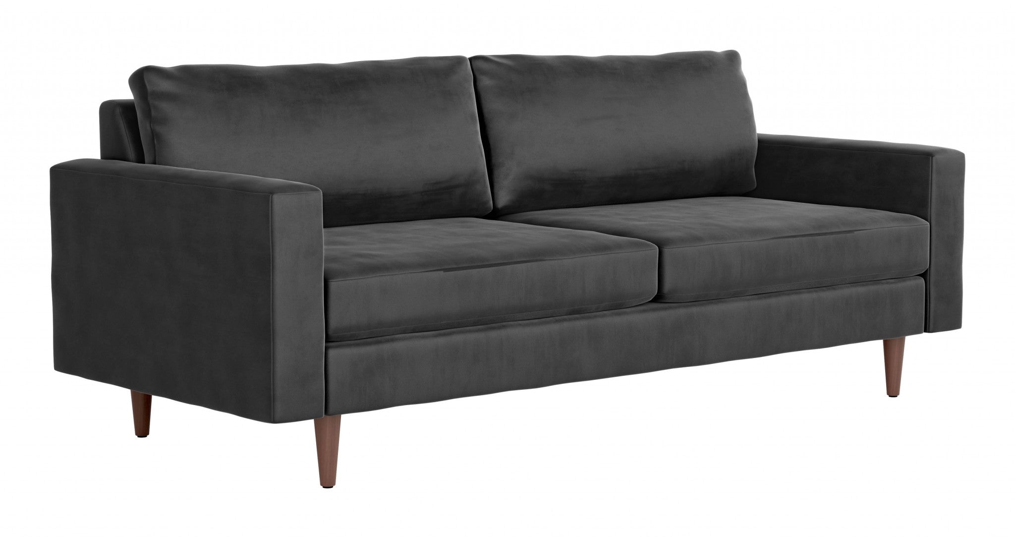 82" x 35" x 33" Charcoal, Velvet, Alder Wood, Foam, Fabric & Fiber, Sofa