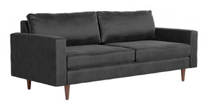 82" x 35" x 33" Charcoal, Velvet, Alder Wood, Foam, Fabric & Fiber, Sofa