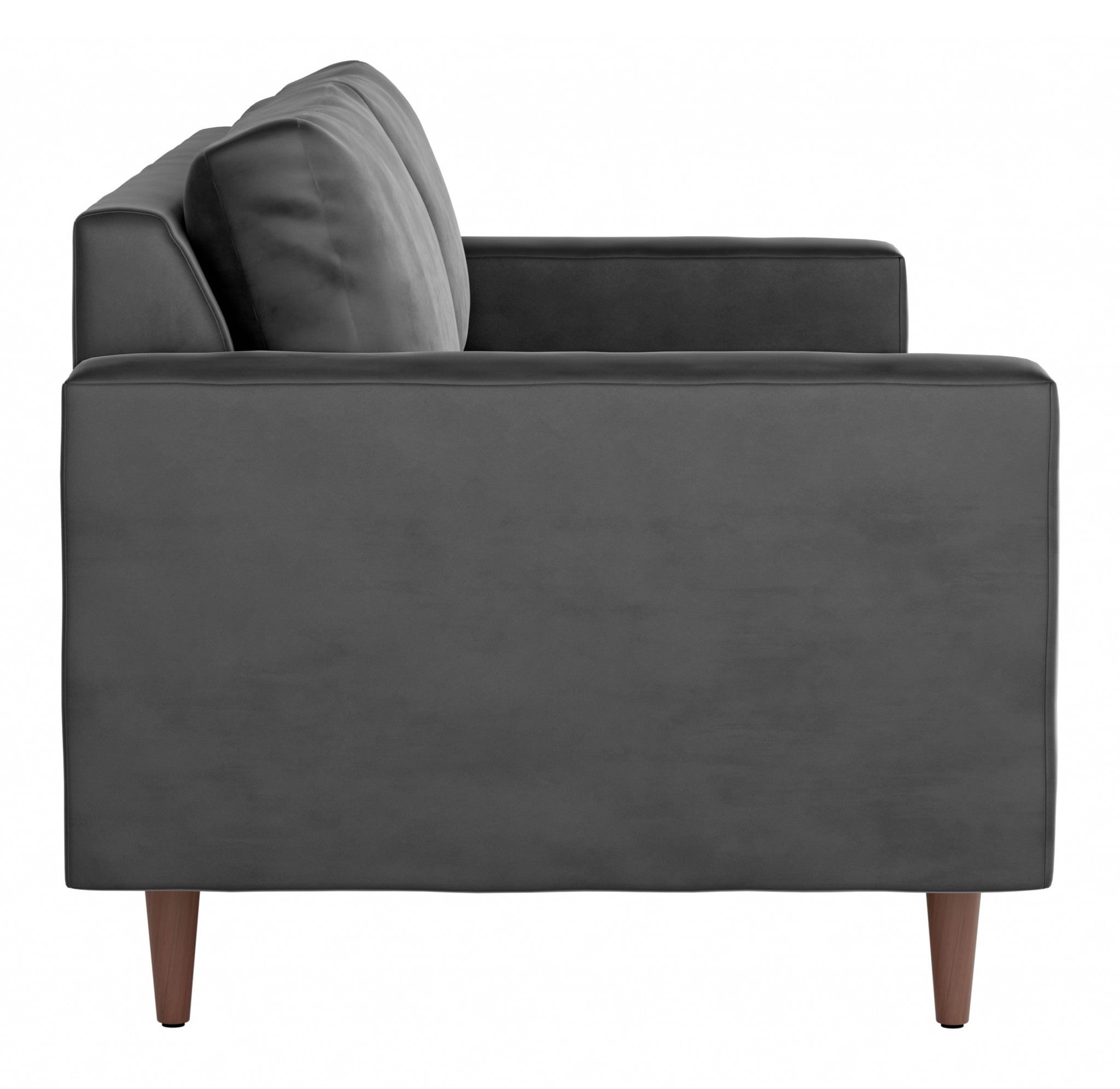 82" x 35" x 33" Charcoal, Velvet, Alder Wood, Foam, Fabric & Fiber, Sofa
