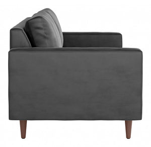 82" x 35" x 33" Charcoal, Velvet, Alder Wood, Foam, Fabric & Fiber, Sofa