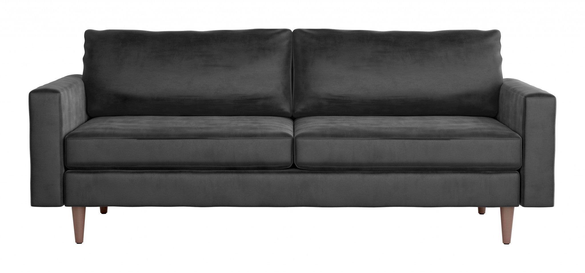 82" x 35" x 33" Charcoal, Velvet, Alder Wood, Foam, Fabric & Fiber, Sofa