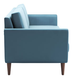 85" x 35" x 37" Teal Velvet, Alder Wood, Foam, Fabric & Fiber, Sofa Teal