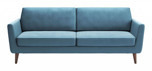 85" x 35" x 37" Teal Velvet, Alder Wood, Foam, Fabric & Fiber, Sofa Teal