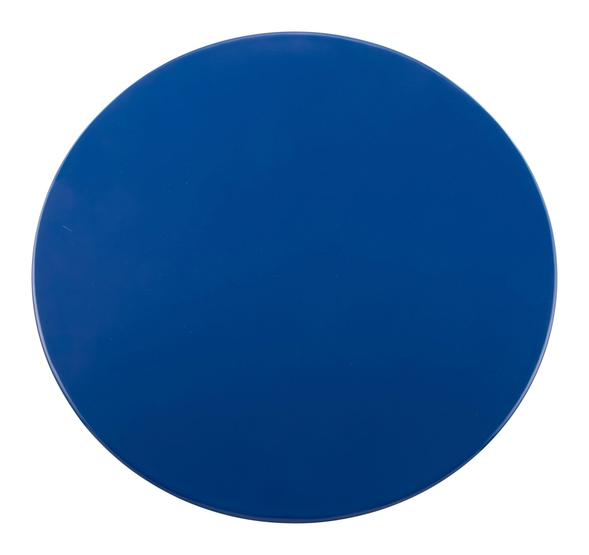 20" x 20" x 16.5" Dark Blue & Gold, Porcelain Enamel, Iron, Side Table