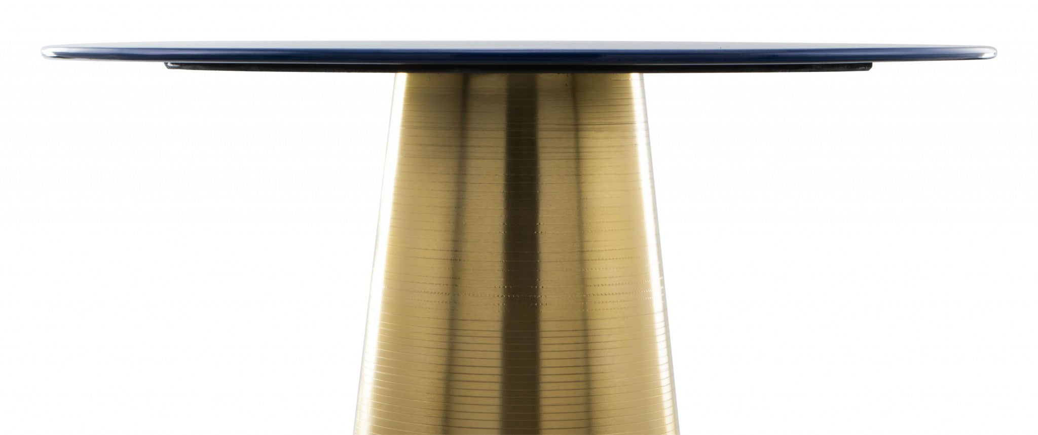 20" x 20" x 16.5" Dark Blue & Gold, Porcelain Enamel, Iron, Side Table