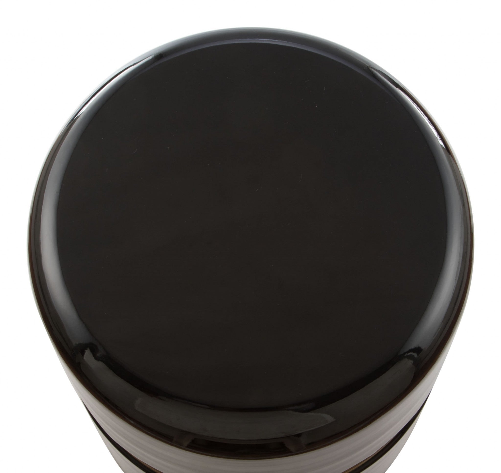 15.5" x 15.5" x 18" Black & Gold, Porcelain Enamel, Iron, Side Table