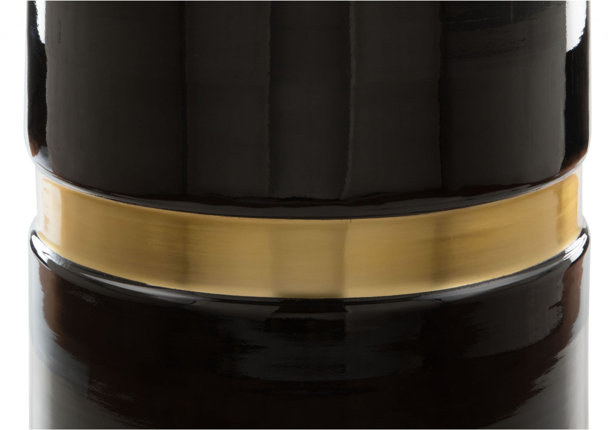 15.5" x 15.5" x 18" Black & Gold, Porcelain Enamel, Iron, Side Table