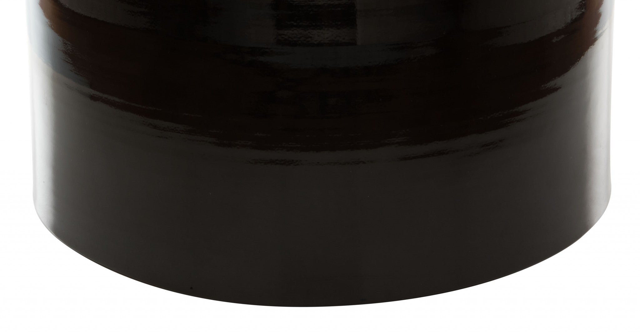 15.5" x 15.5" x 18" Black & Gold, Porcelain Enamel, Iron, Side Table