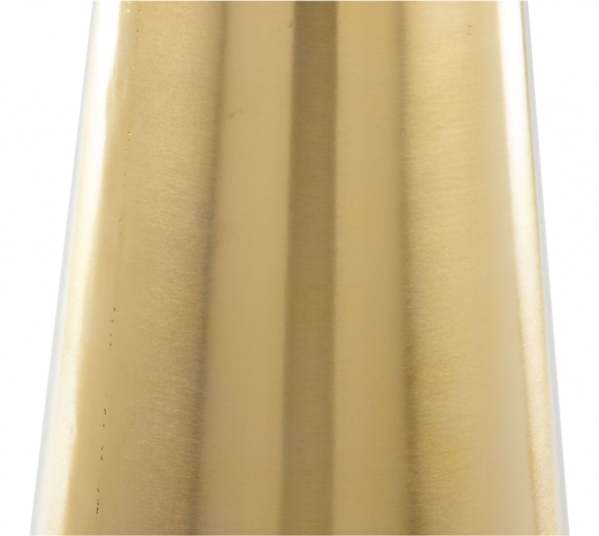 17.7" x 17.7" x 20.7" White and Gold Porcelain Enamel Iron Side Table