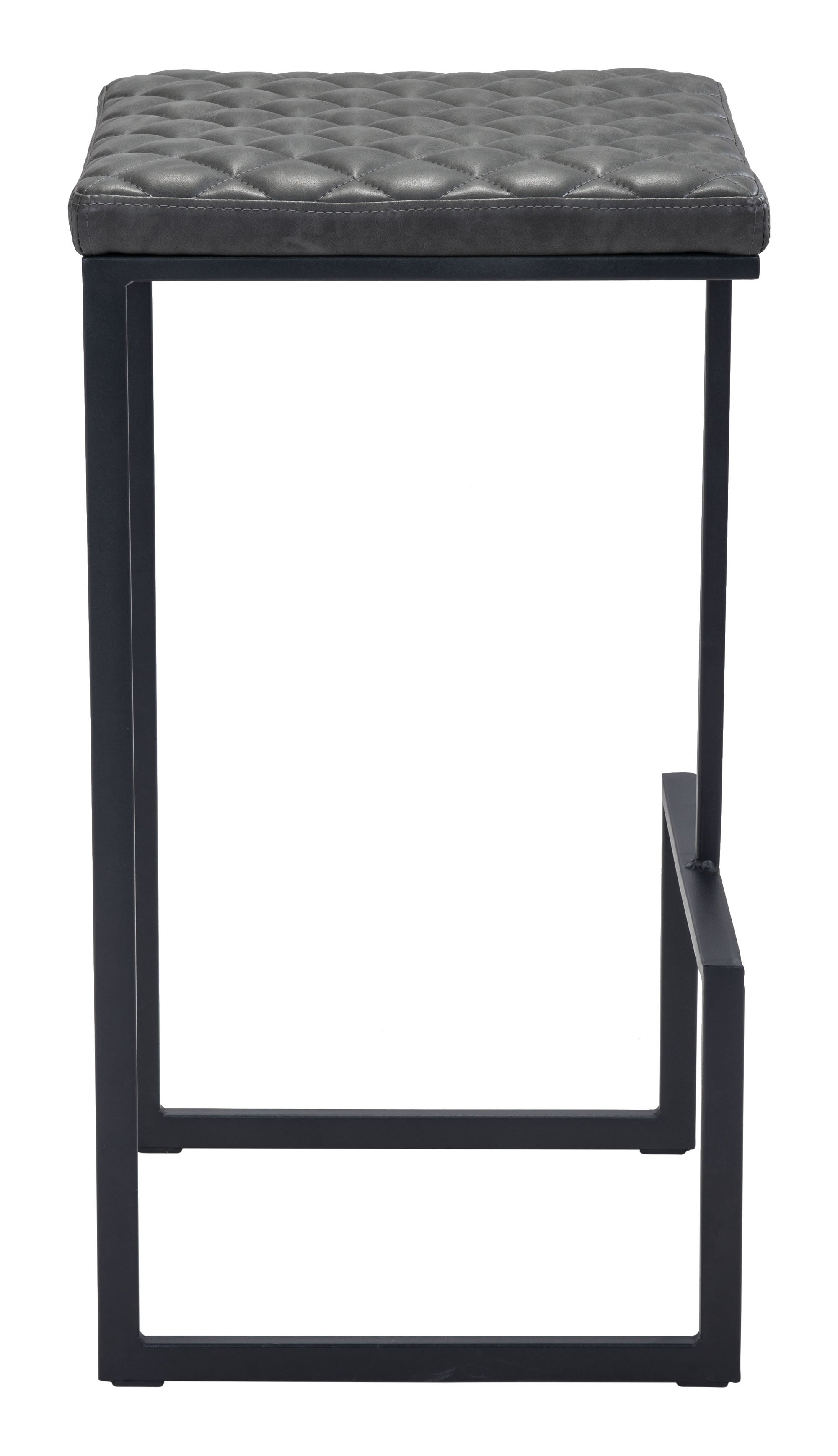 15" x 15.4" x 29.5" Gray, Leatherette, Steel & Plywood, Barstool