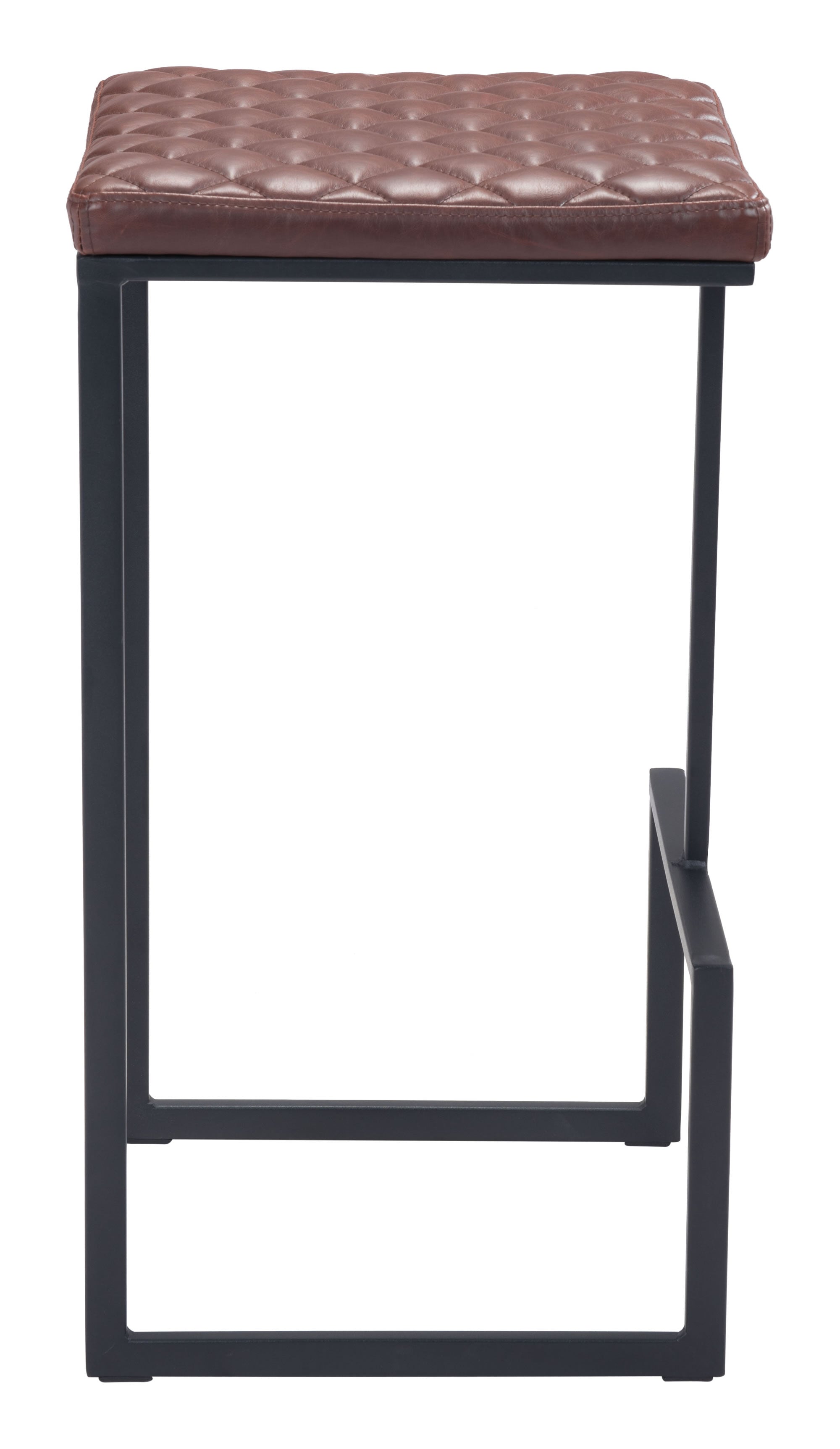 15" x 15.4" x 29.5" Brown, Leatherette, Steel & Plywood, Barstool