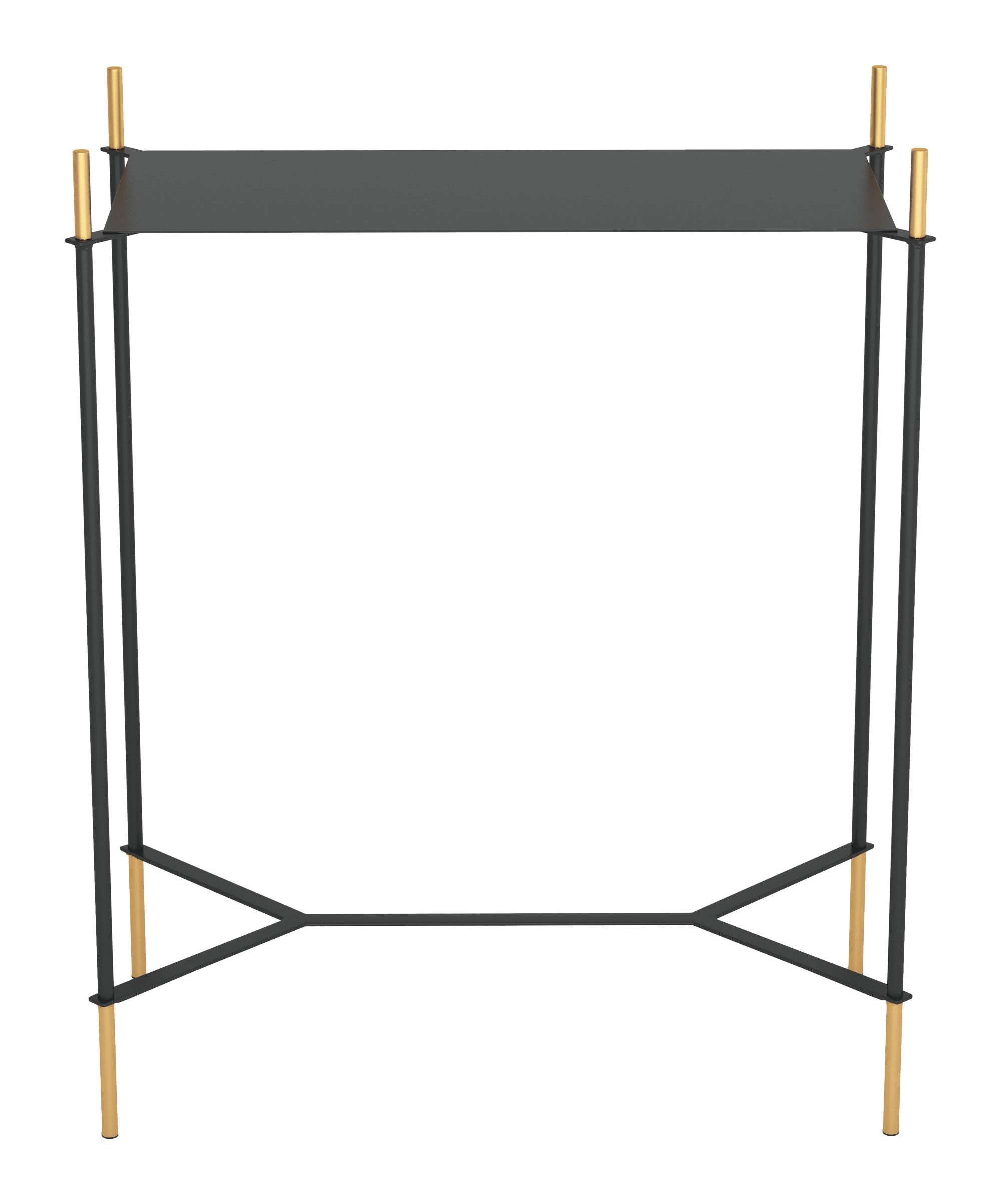 19.3" x 10.4" x 24.2" Gold & Black, Steel, Side Table