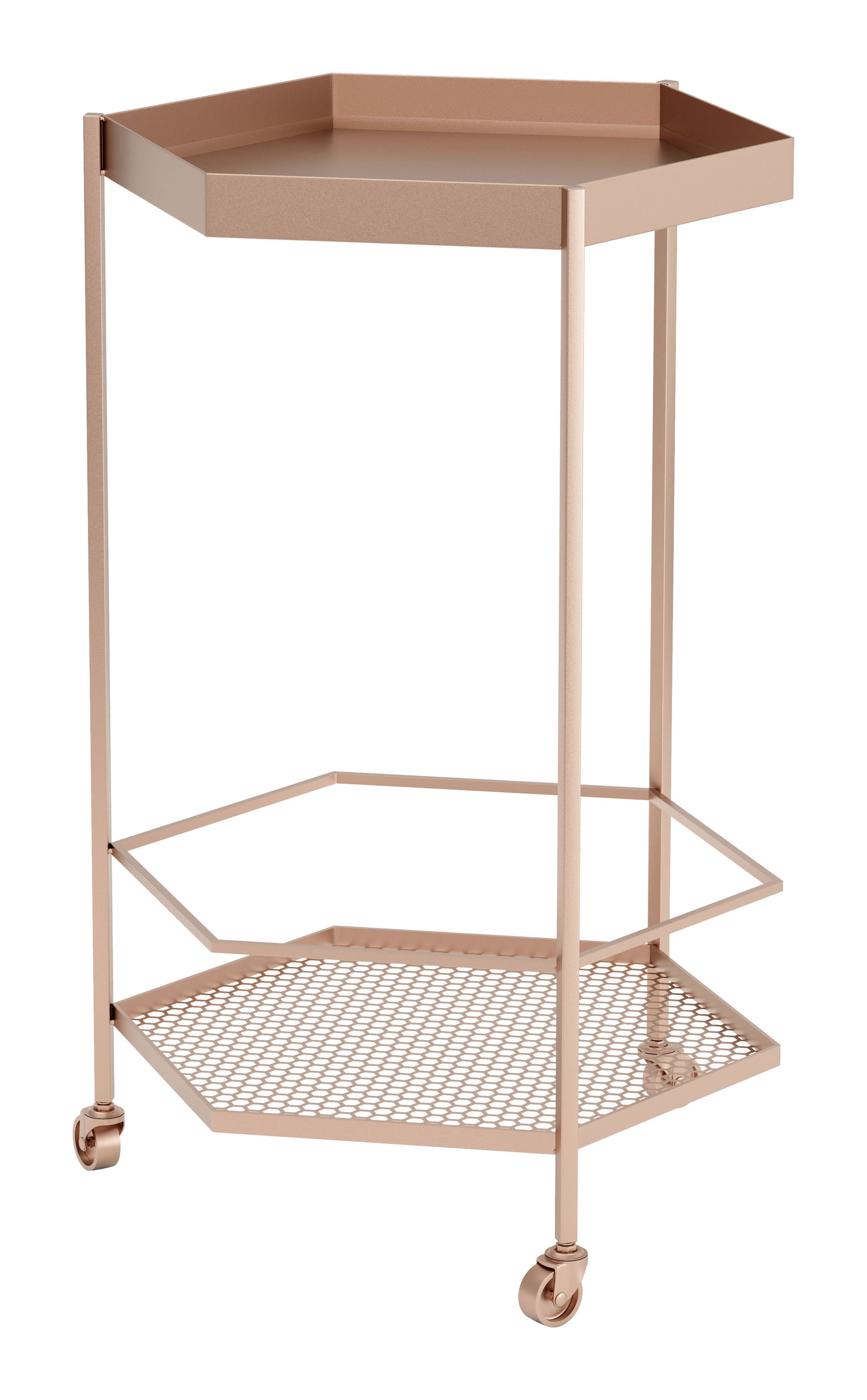 18.3" x 16.5" x 29.9" Gold Steel Bar Cart