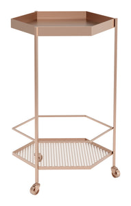18.3" x 16.5" x 29.9" Gold Steel Bar Cart
