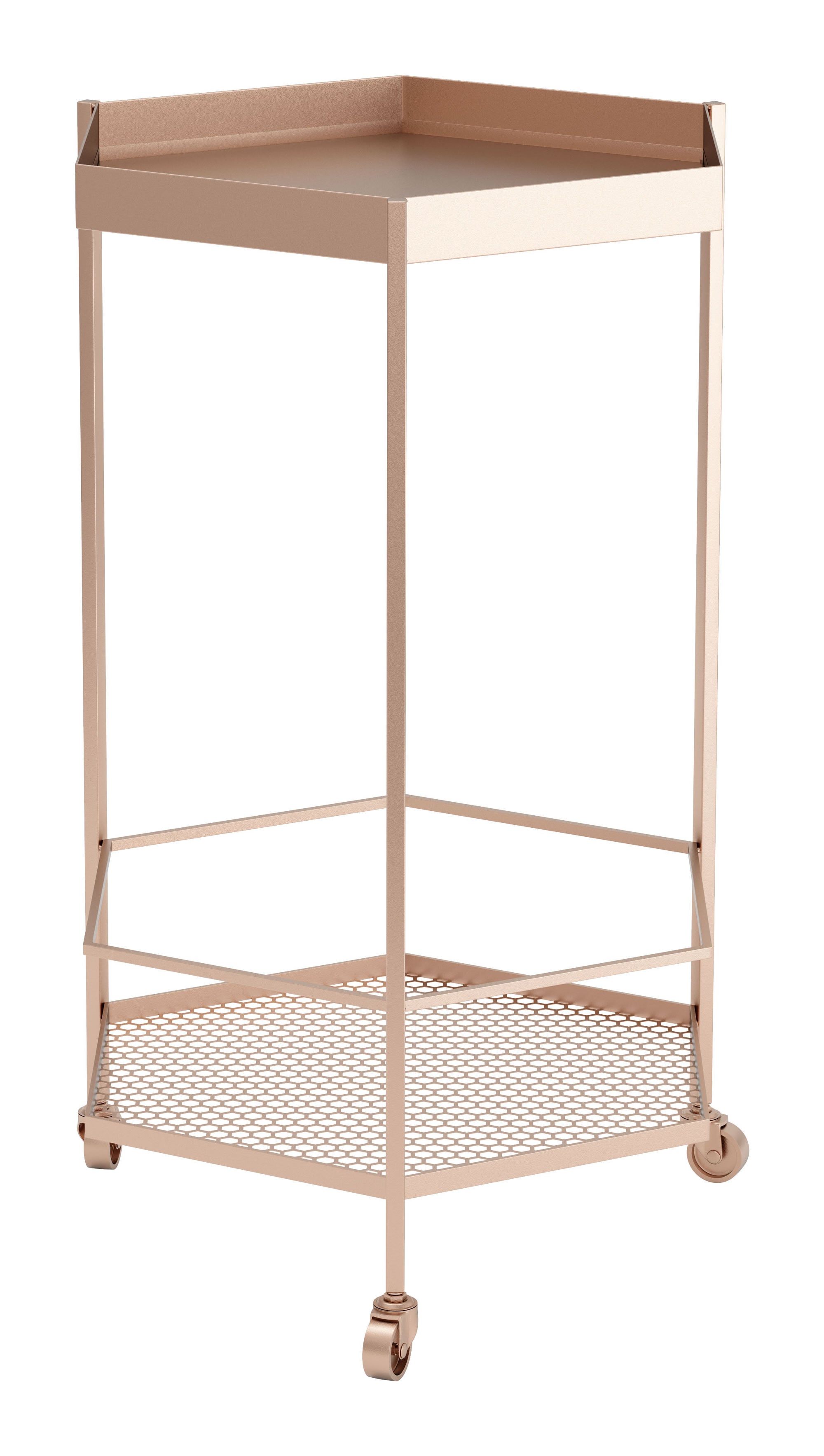 18.3" x 16.5" x 29.9" Gold Steel Bar Cart