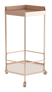 18.3" x 16.5" x 29.9" Gold Steel Bar Cart