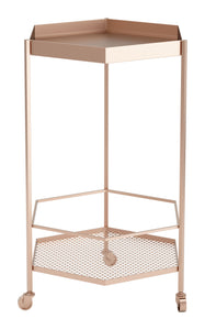 18.3" x 16.5" x 29.9" Gold Steel Bar Cart