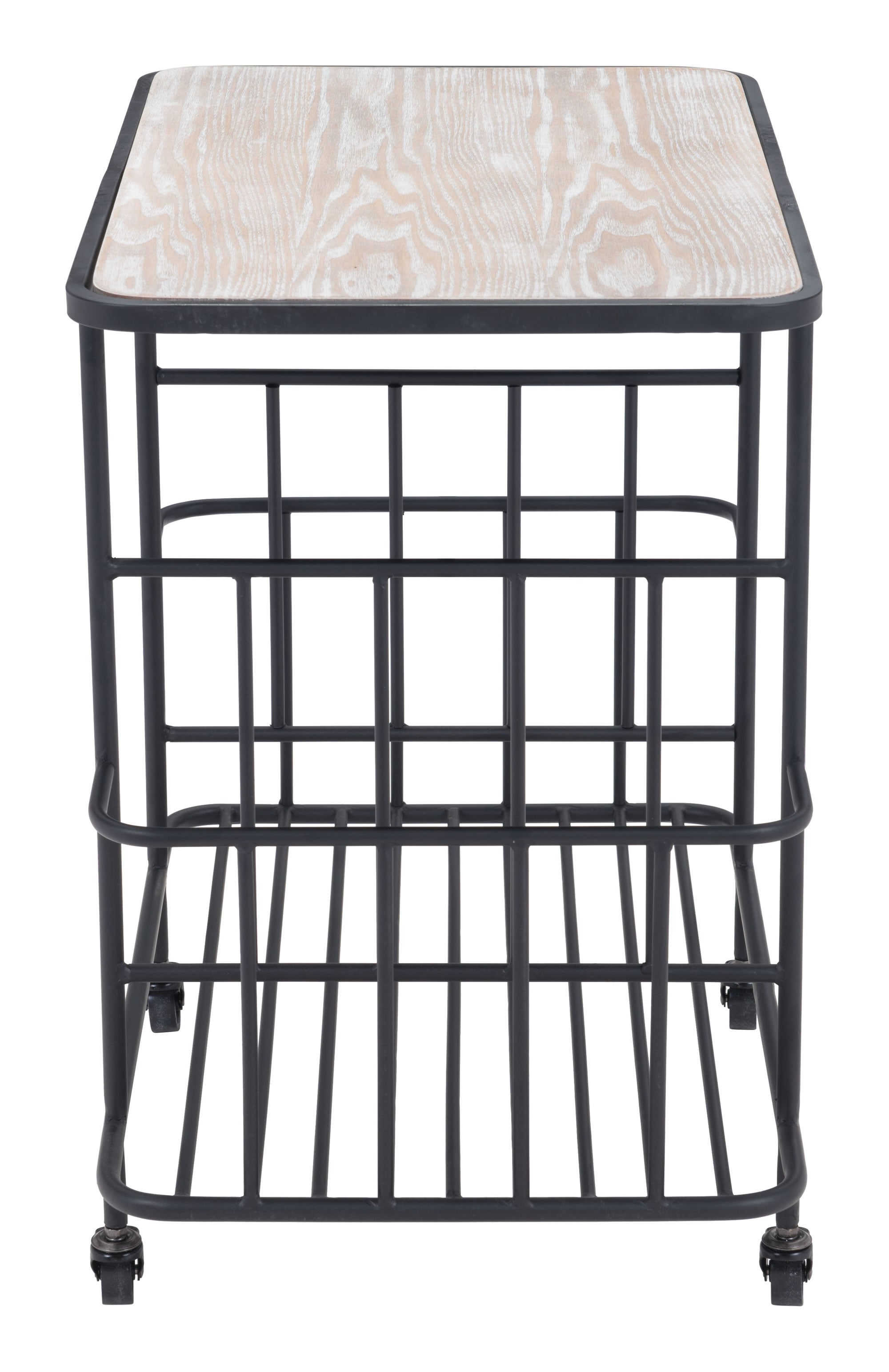 24" x 15" x 24" Multicolor, MDF with Veneer & Steel, Bar Cart