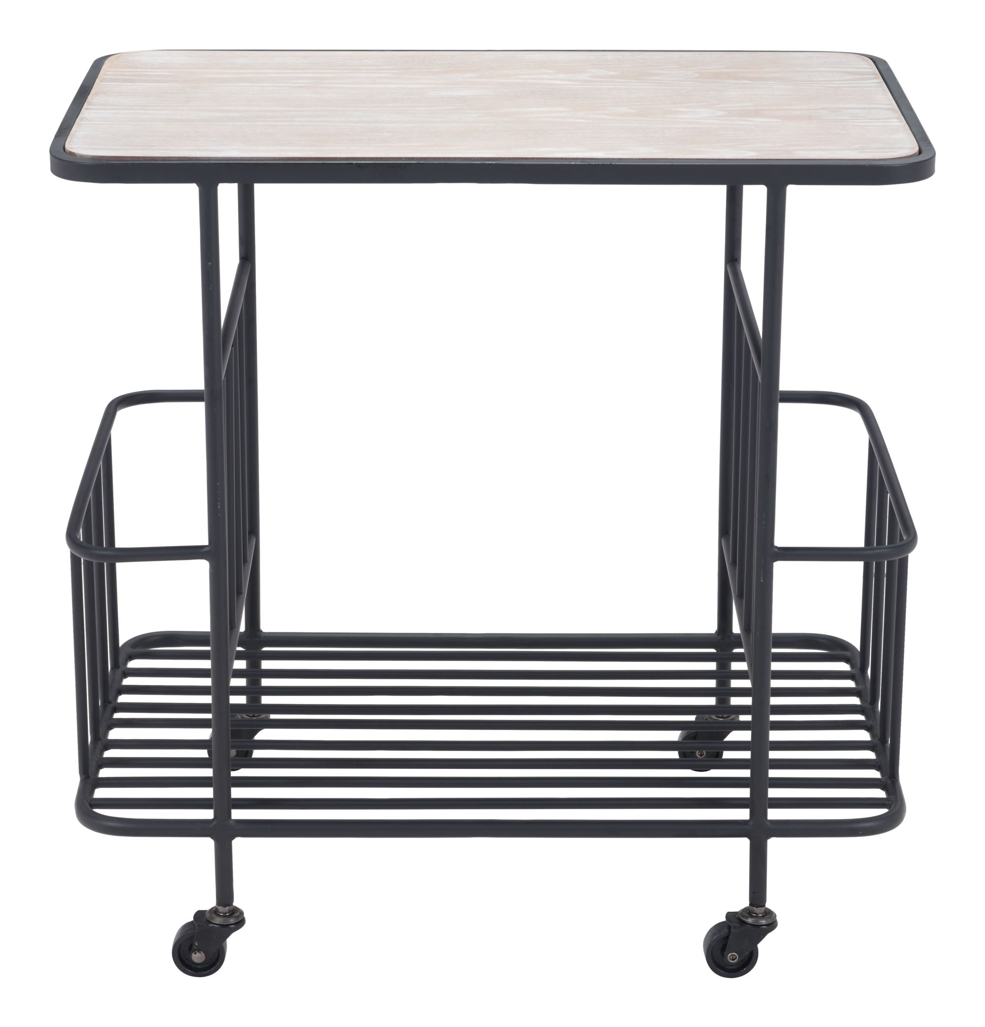 24" x 15" x 24" Multicolor, MDF with Veneer & Steel, Bar Cart