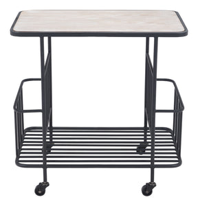 24" x 15" x 24" Multicolor, MDF with Veneer & Steel, Bar Cart