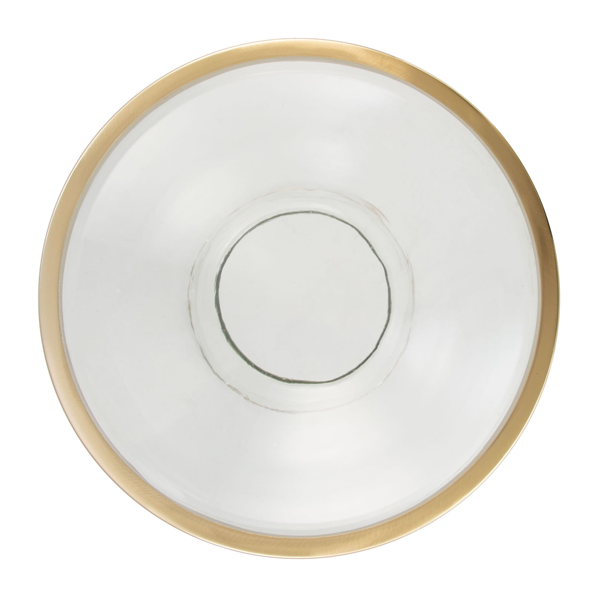 15.2" x 15.2" x 17.3" Clear Glass & Gold, Glass, Iron, Side Table