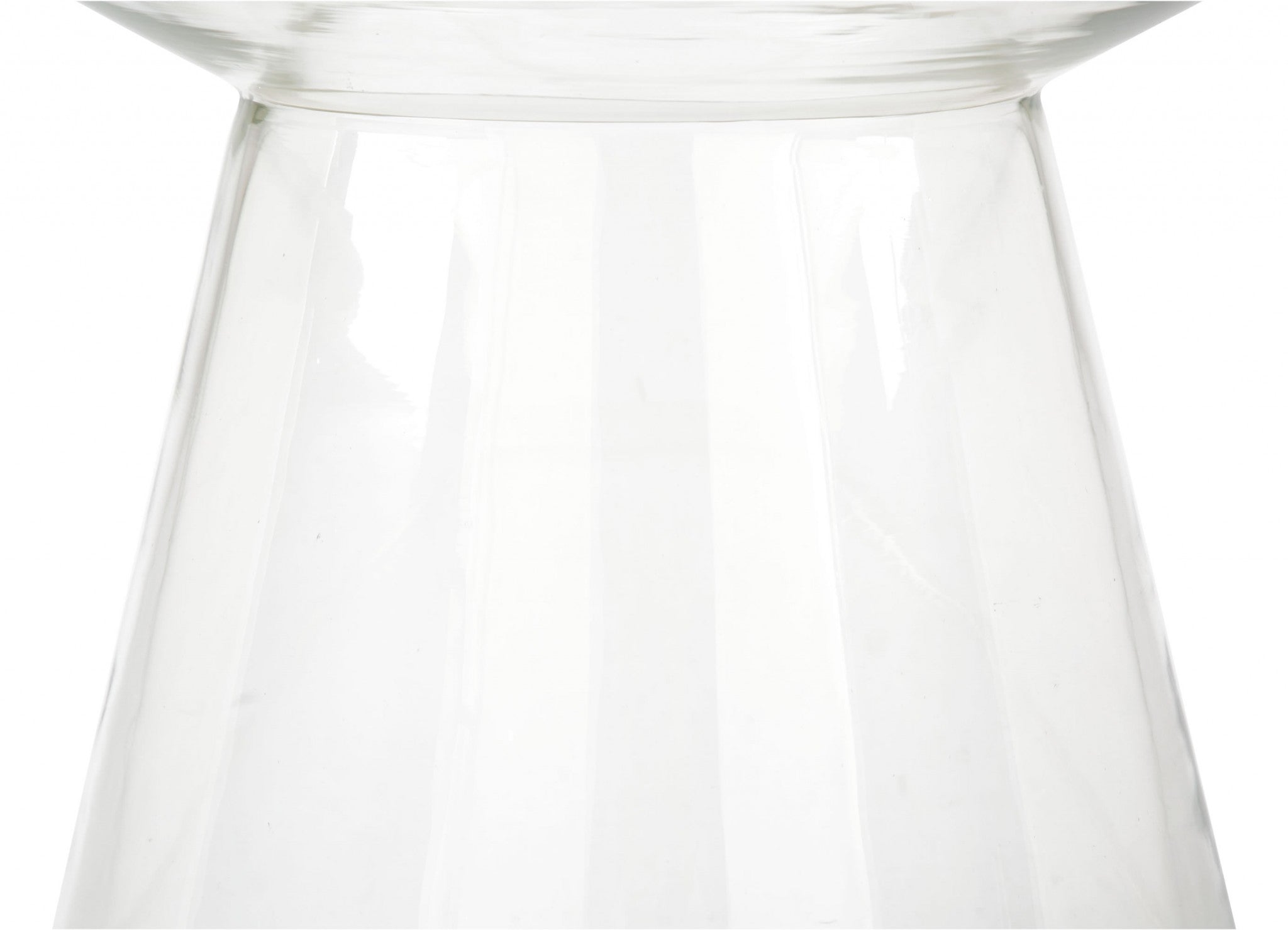 15.2" x 15.2" x 17.3" Clear Glass & Gold, Glass, Iron, Side Table