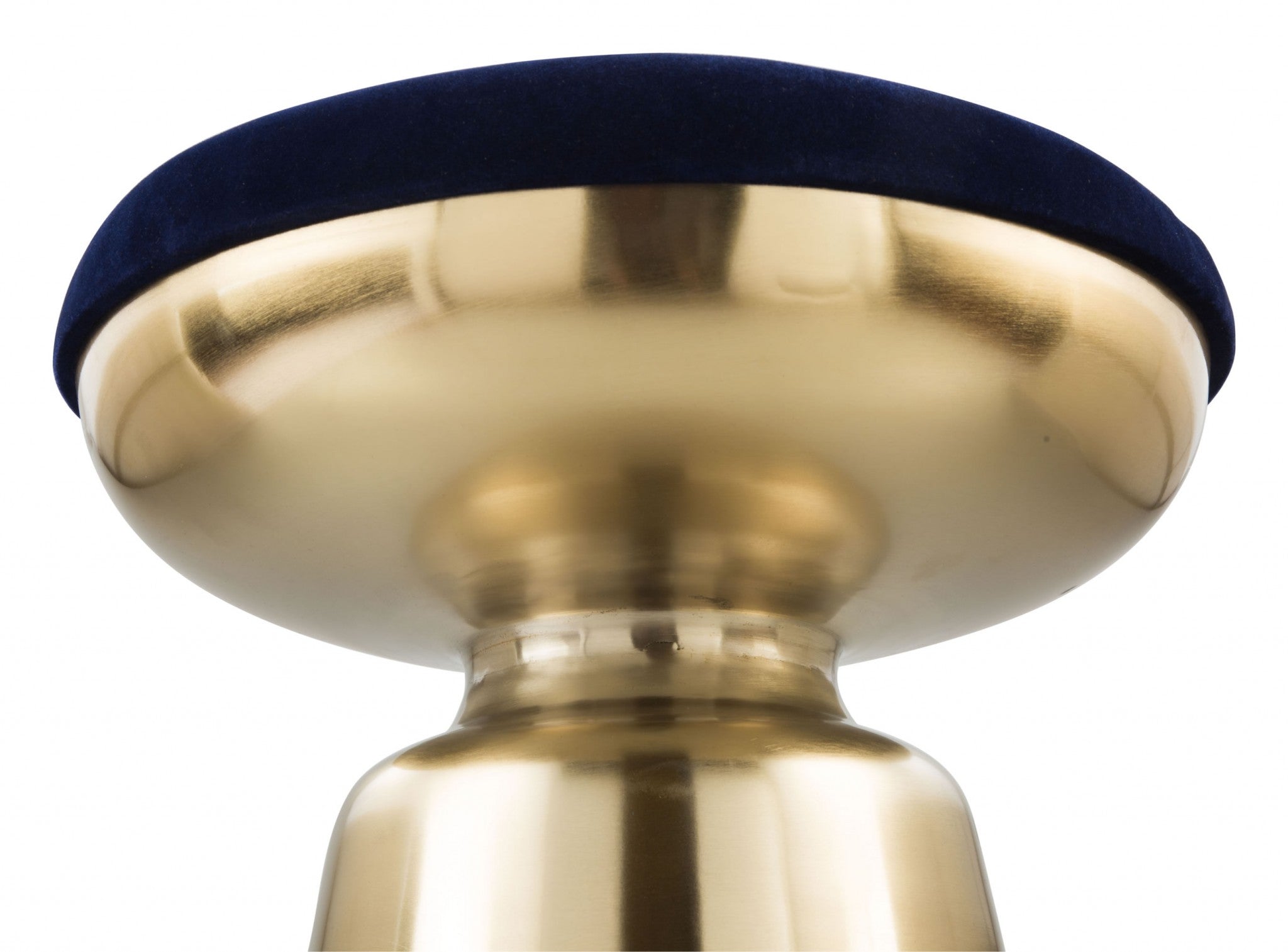 Funky Blue Velvet and Gold Sculptural Stool
