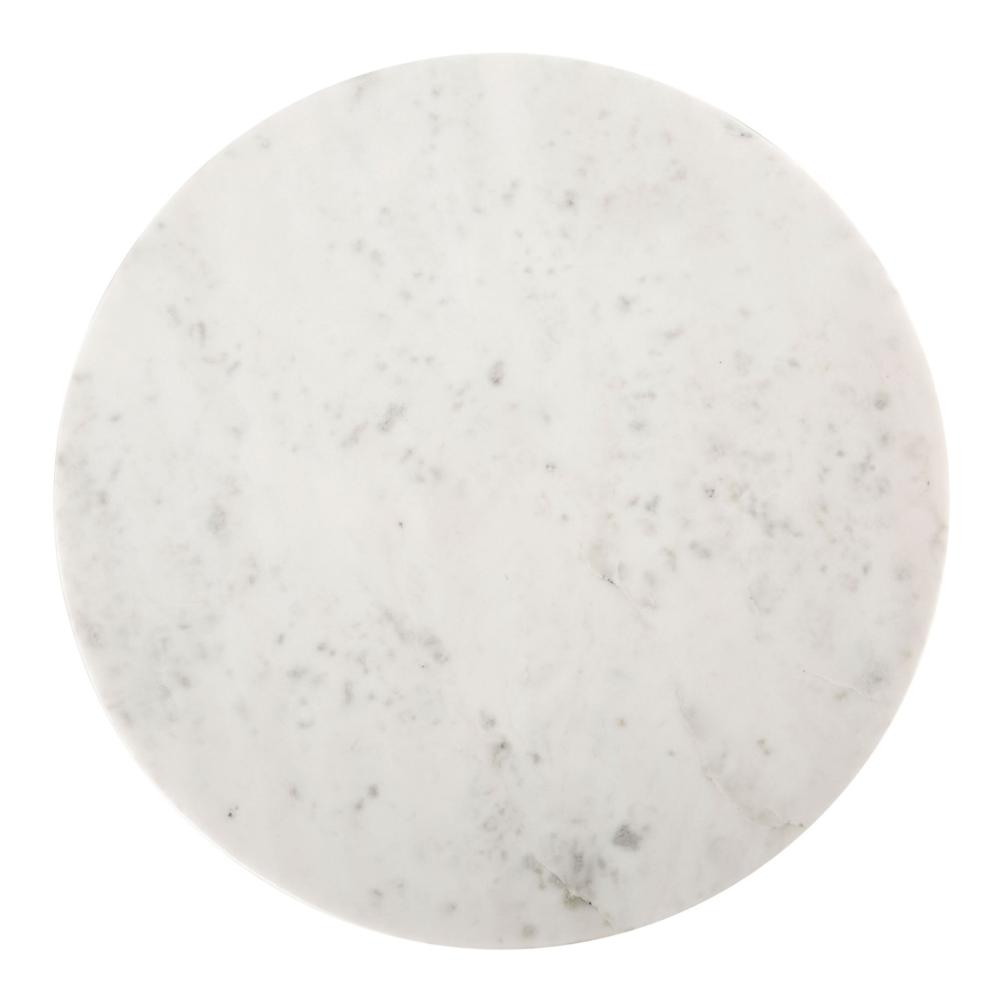 16.1" x 16.1" x 20.1" White and Gold Marble Aluminium Side Table