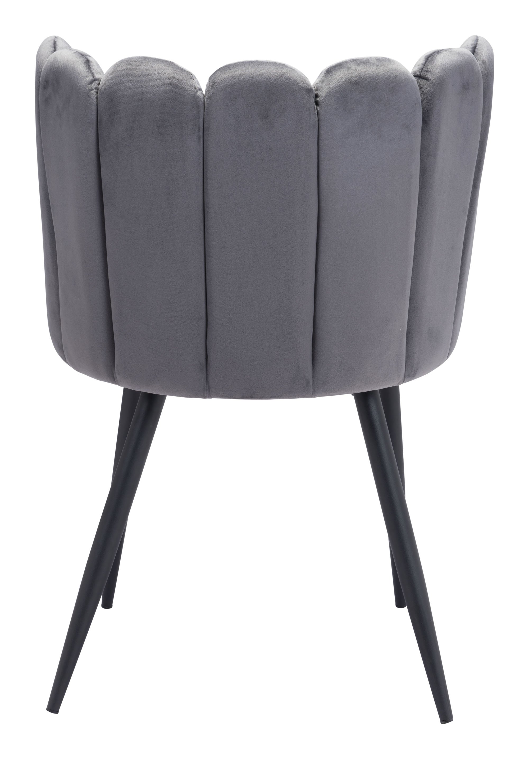22" x 22" x 31.5" Dark Gray Velvet Steel and Plywood Chair  Set of 2