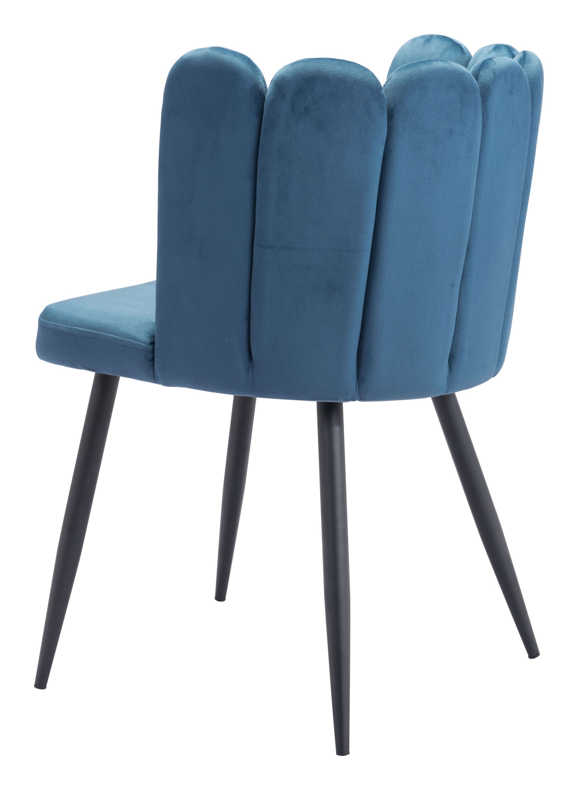 22" x 22" x 31.5" Steel Blue Velvet Steel and Plywood Chair  Set of 2