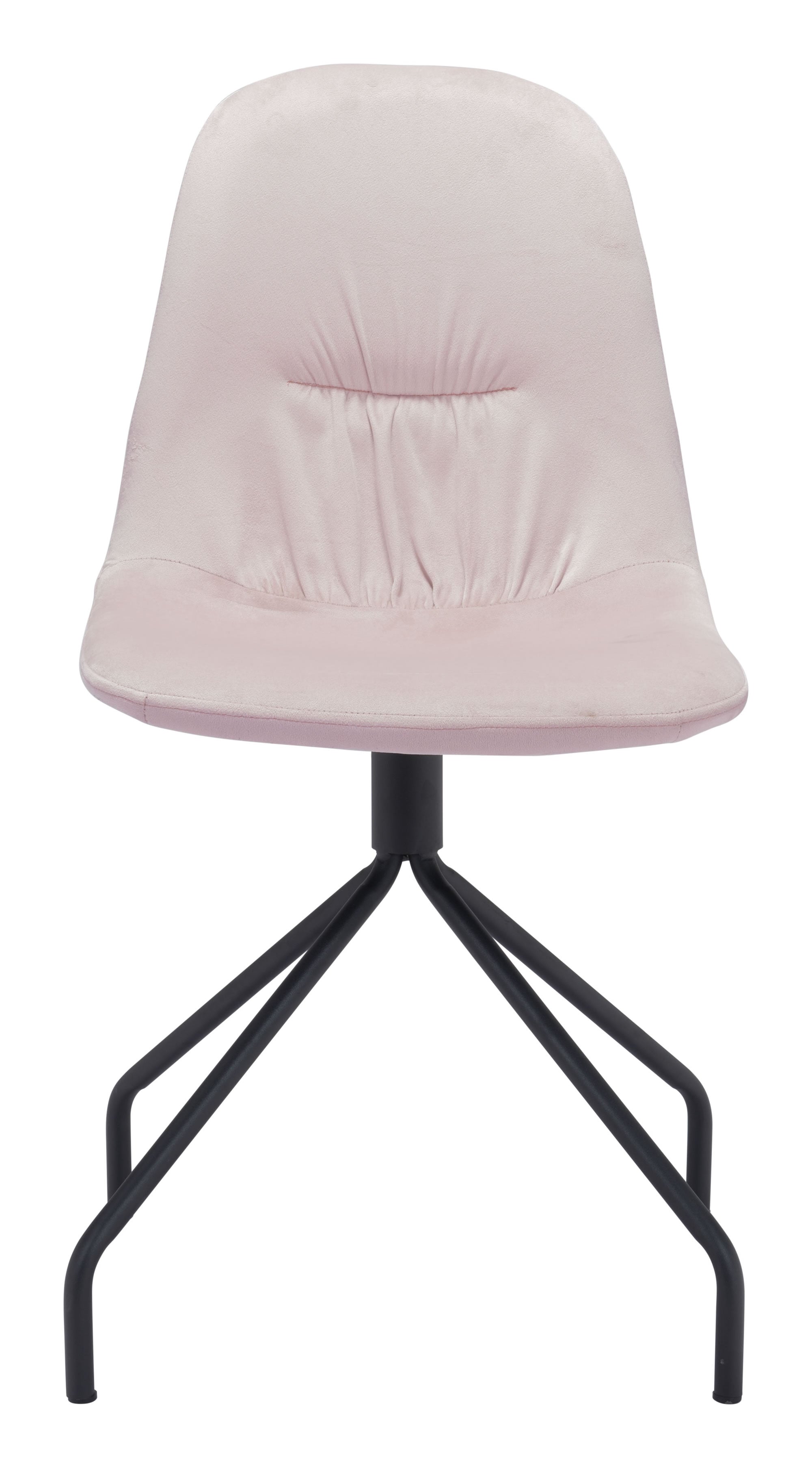 17.7" x 20.9" x 33.9" Pink, Velvet, Steel & Plywood, Chair - Set of 2
