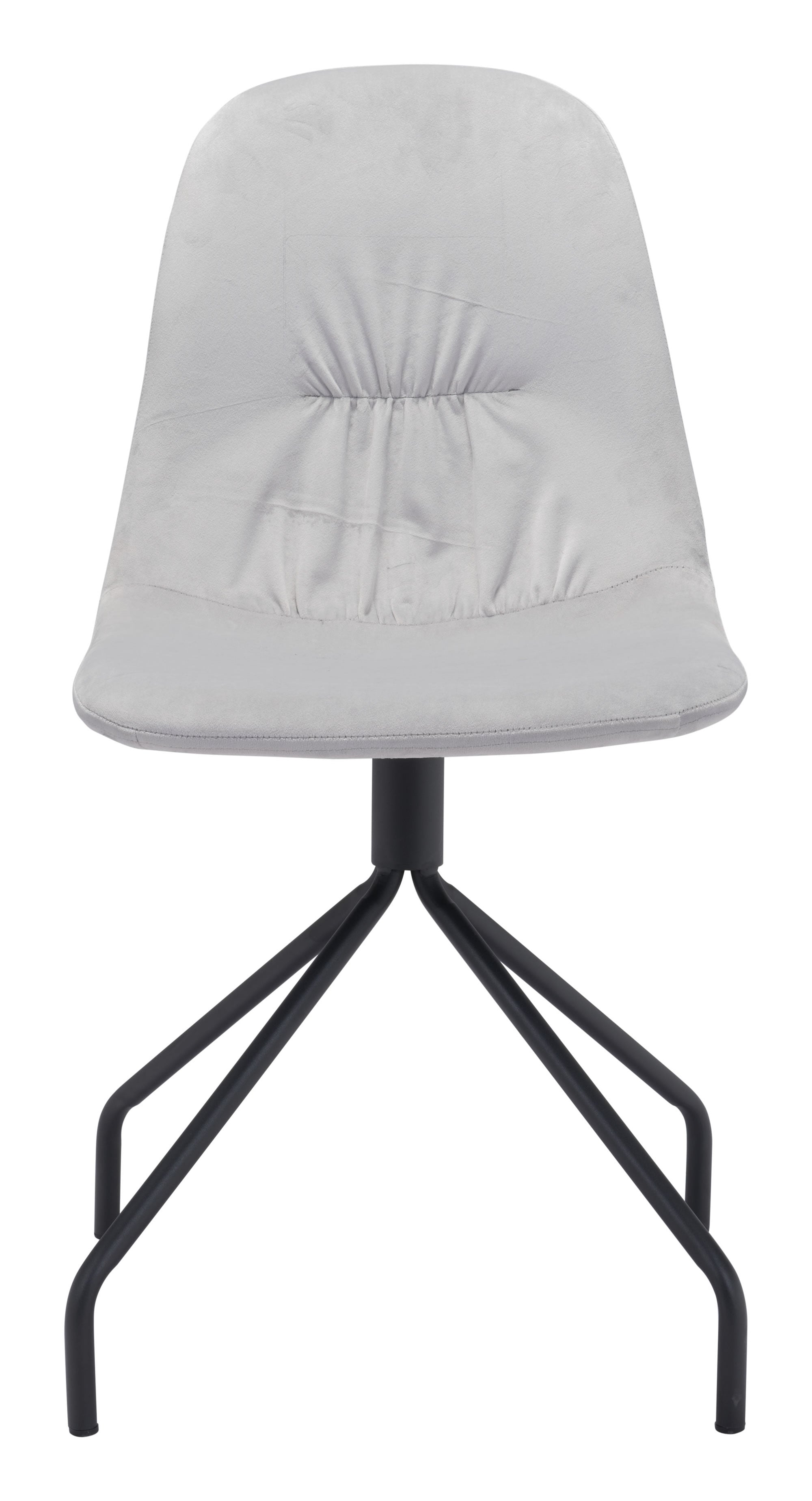 17.7" x 20.9" x 33.9" Light Gray Velvet Steel and Plywood Chair  Set of 2