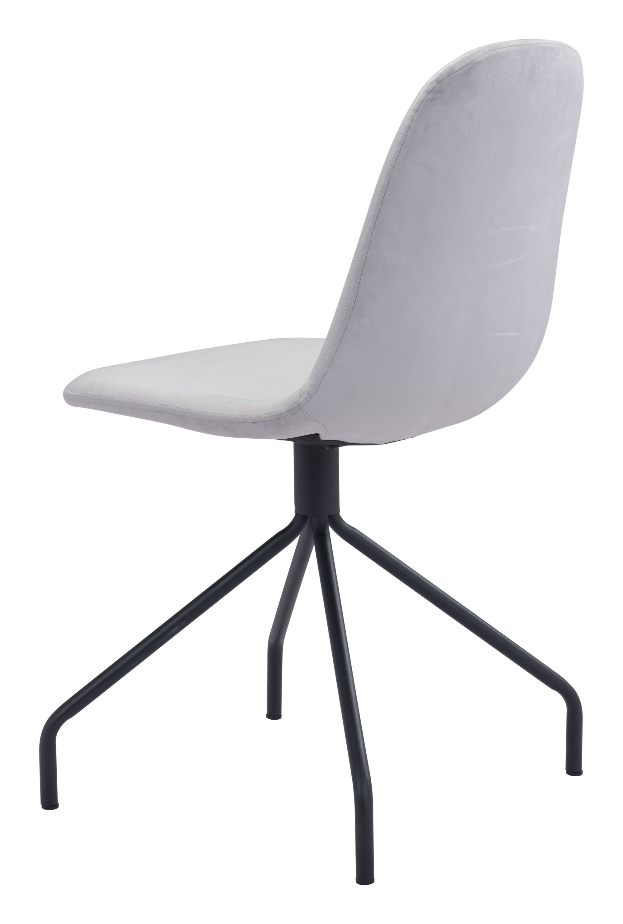 17.7" x 20.9" x 33.9" Light Gray Velvet Steel and Plywood Chair  Set of 2