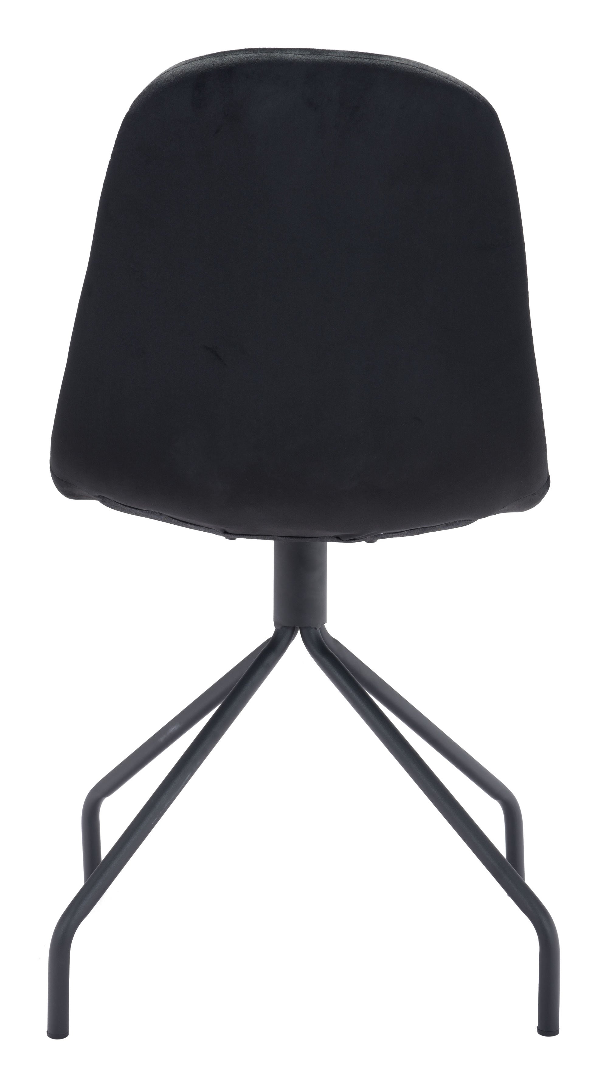 17.7" x 20.9" x 33.9" Black, Velvet, Steel & Plywood, Chair - Set of 2