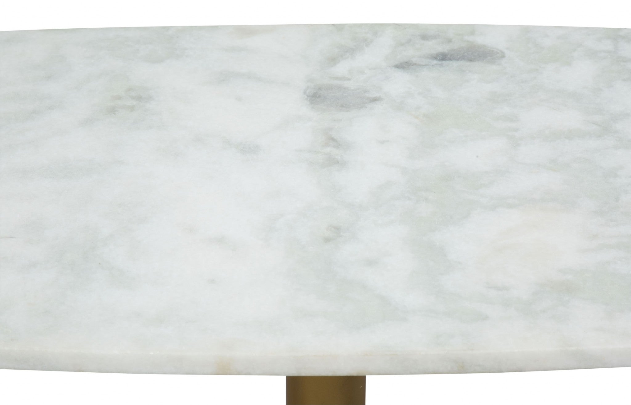 44" x 13.5" x 18.5" White & Gold, Marble, Metal, Coffee Table