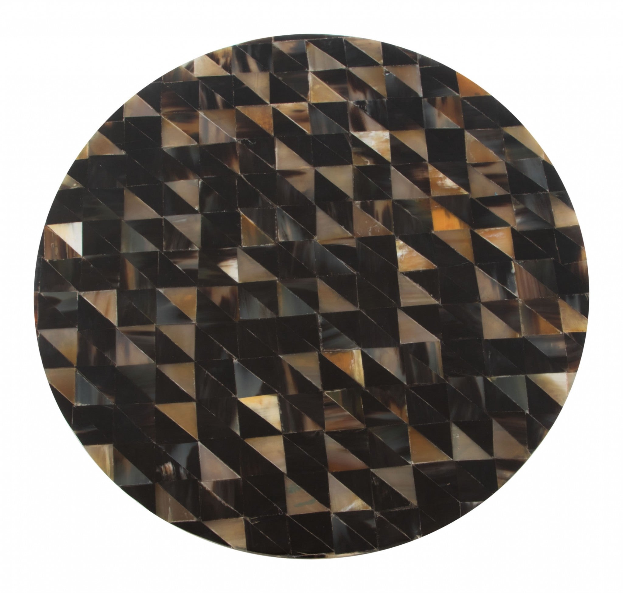 Earth Tones Marble Check and Aluminum Side Table