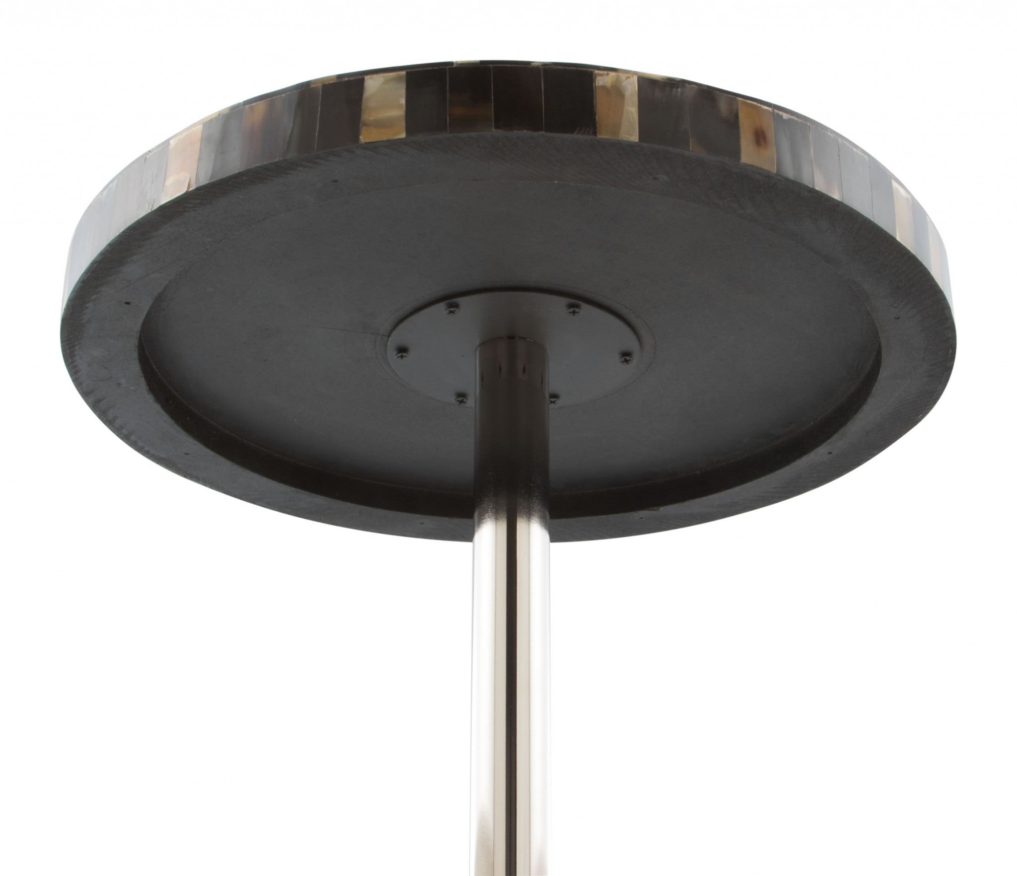 Earth Tones Marble Check and Aluminum Side Table