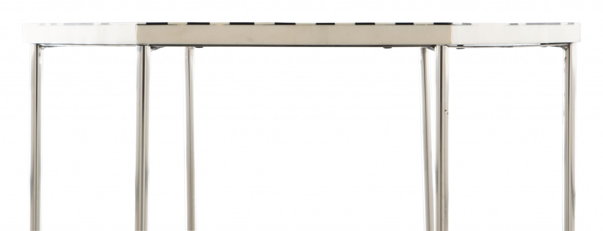 Bold Black and White Hexagonal Side End Table