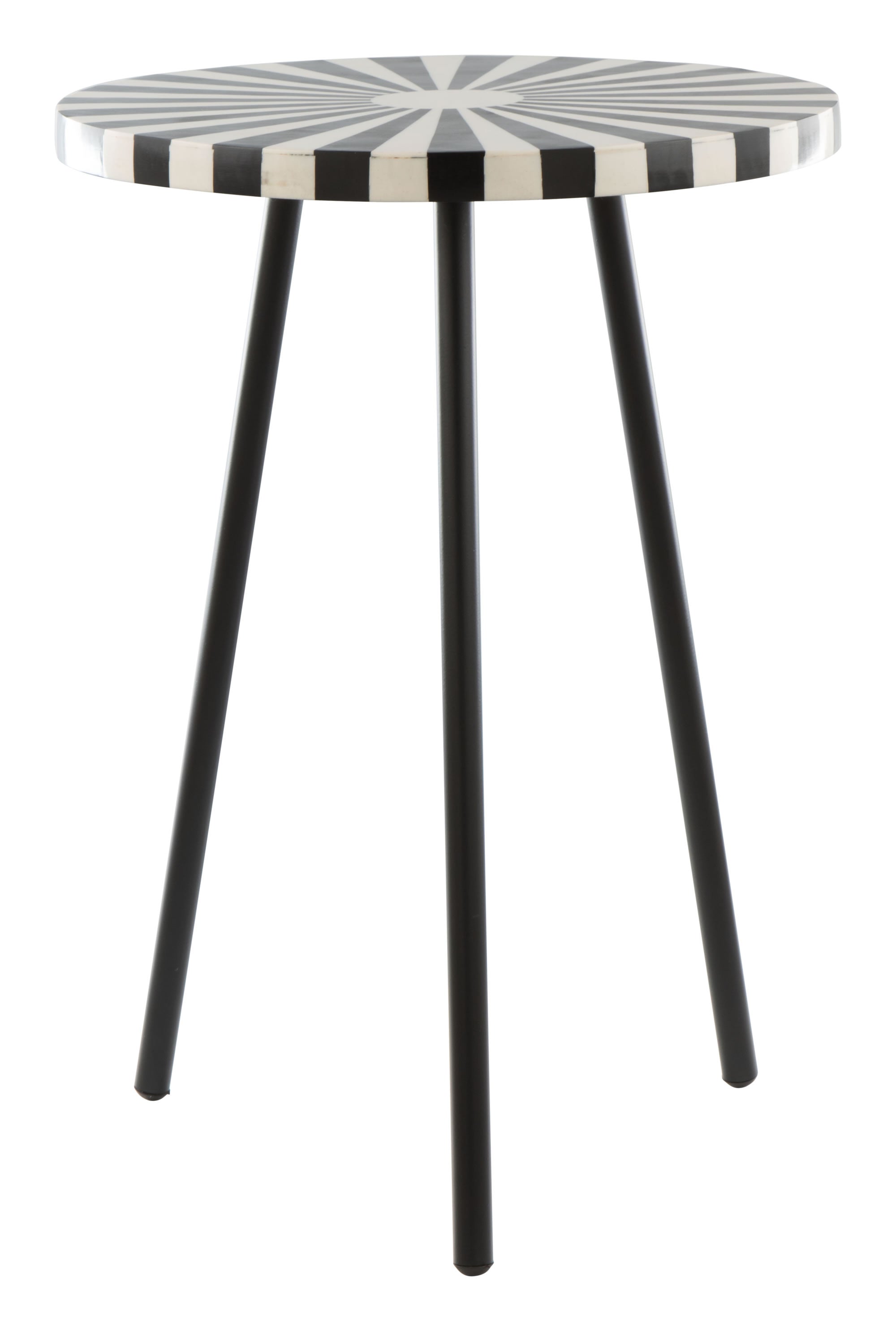 15" x 15" x 21.1" Black and White Resin Iron Side Table