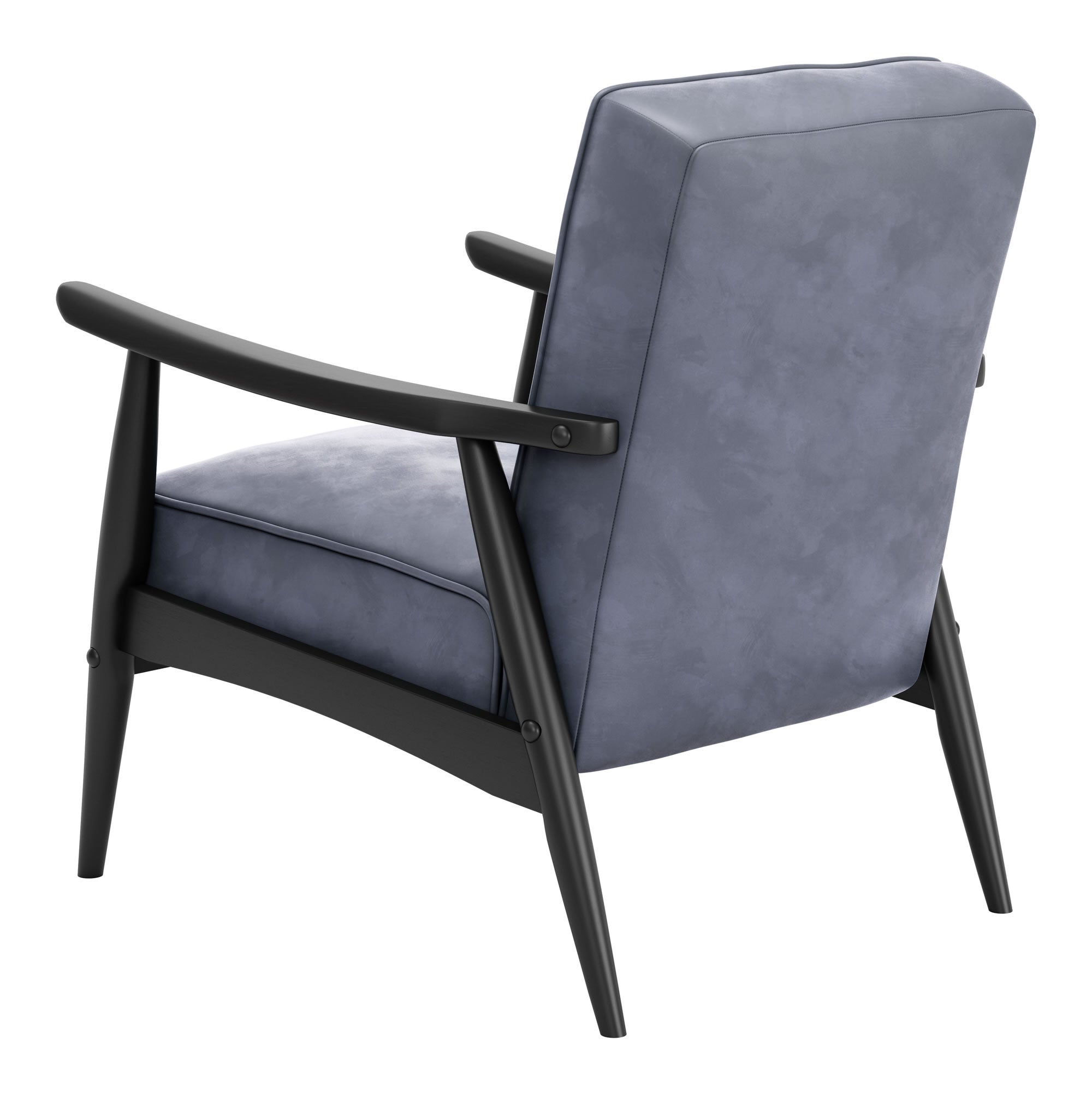 32" x 27" x 33" Gray, Velvet, Rubber Wood, Arm Chair