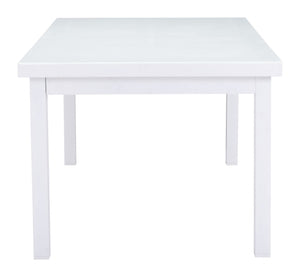 70.5" x 39.5" x 29.5" White, Tempered Glass, Aluminum, Dining Table
