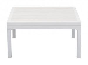 White Aluminum Outdoor Lift Top Coffee Table