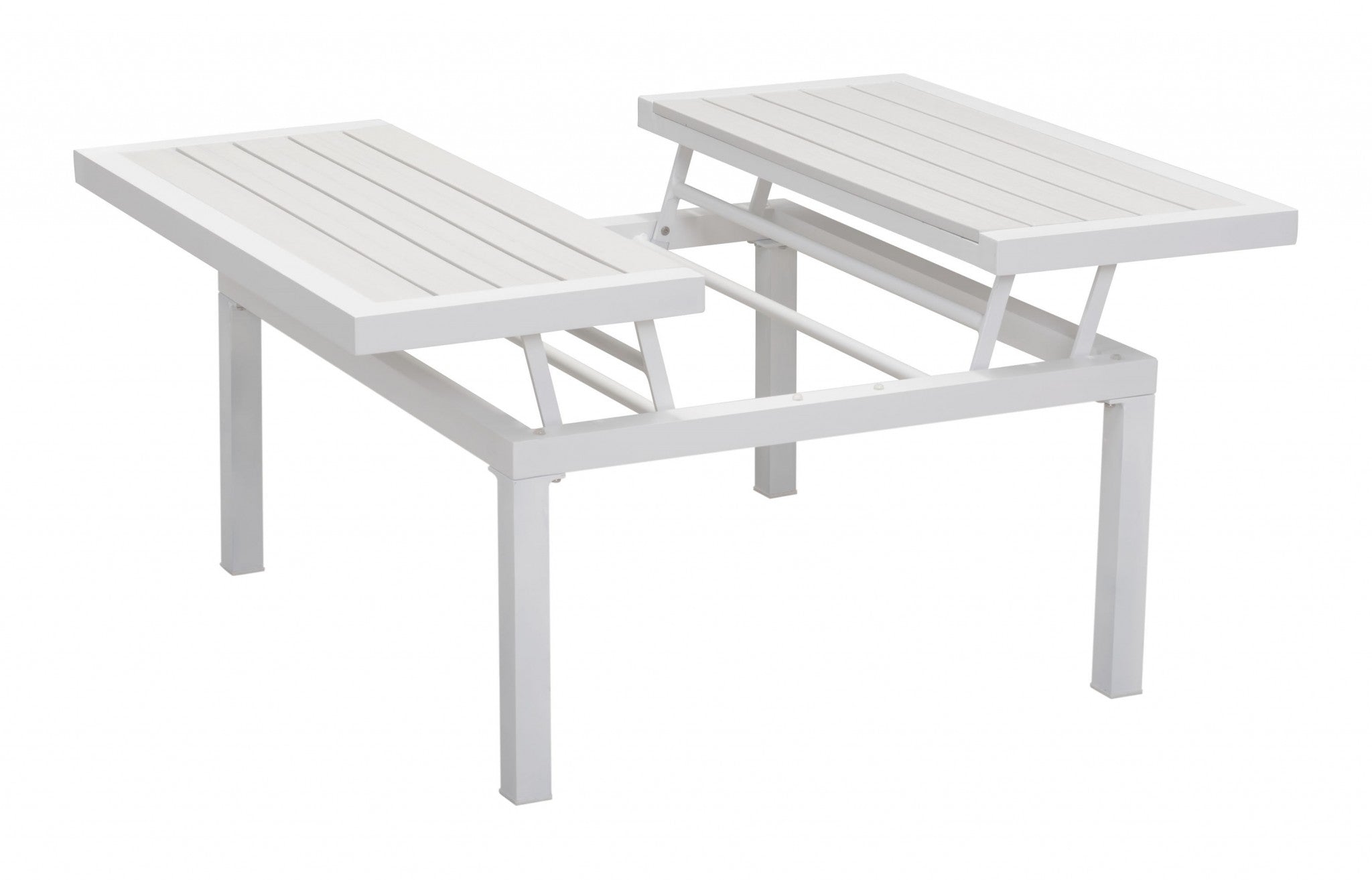 White Aluminum Outdoor Lift Top Coffee Table