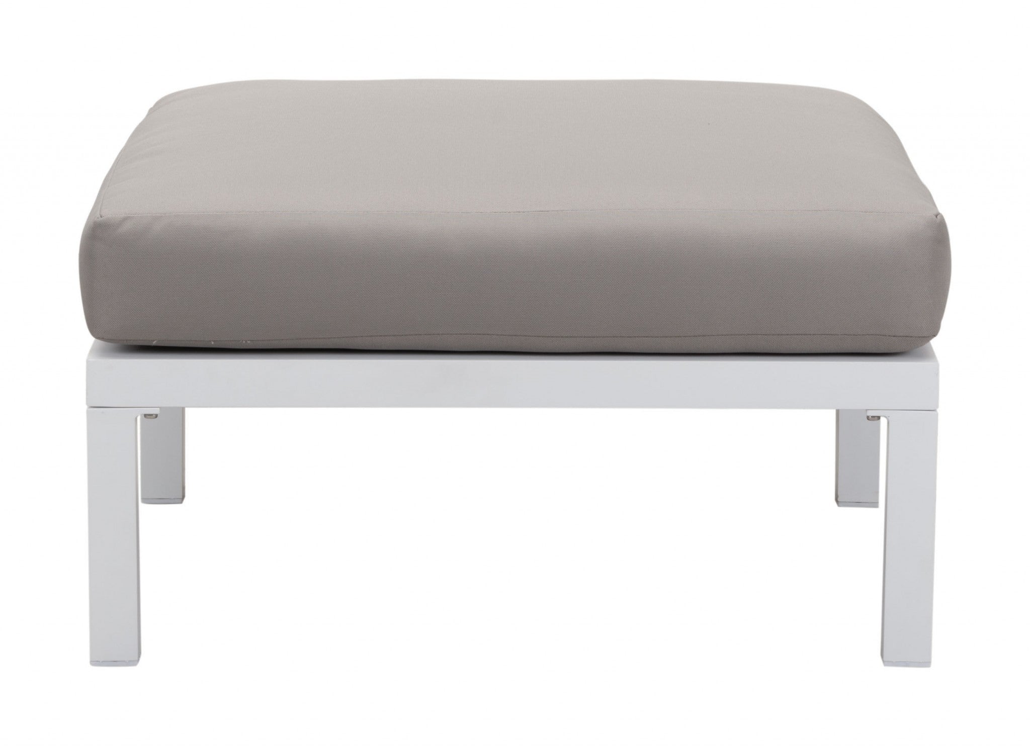 White and Gray Sunproof Fabric Gray and White Outdoor Ottoman