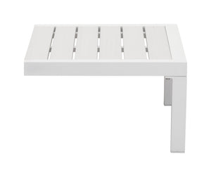 28" x 18.1" x 10.2" White, Polyresin, Powder Coated Aluminum, Side Table