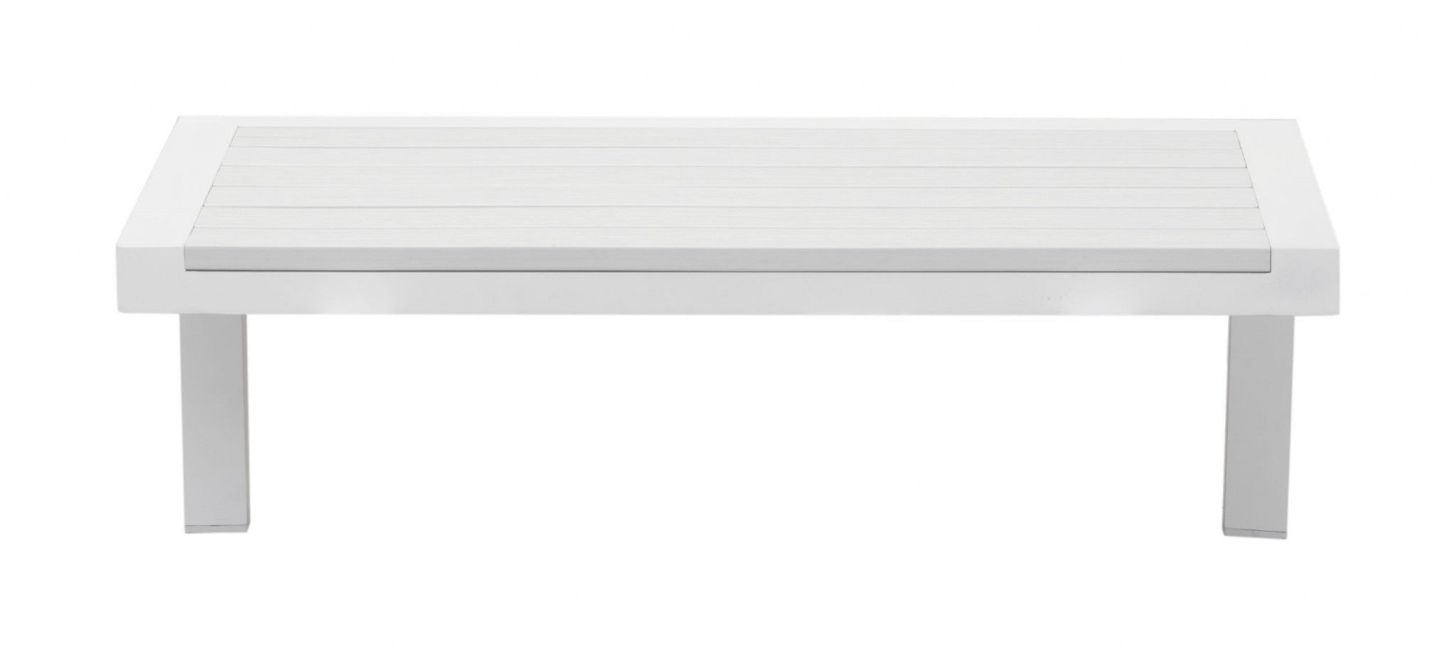28" x 18.1" x 10.2" White, Polyresin, Powder Coated Aluminum, Side Table